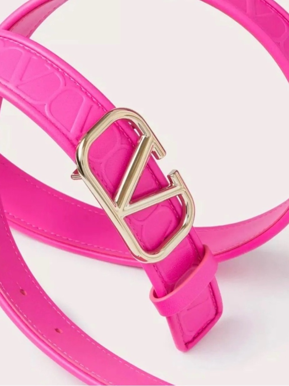 Valentino Pink VLogo Leather Belt NWT and box - Picture 4 of 9